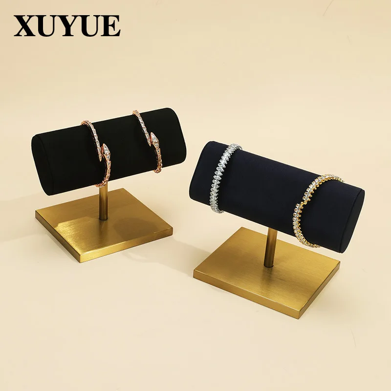 High-end Synthetic Trays Leather Bracelet Live-streaming Metal Pendant Watch Trays Display Item Home Decor Tabletts ZY40TP