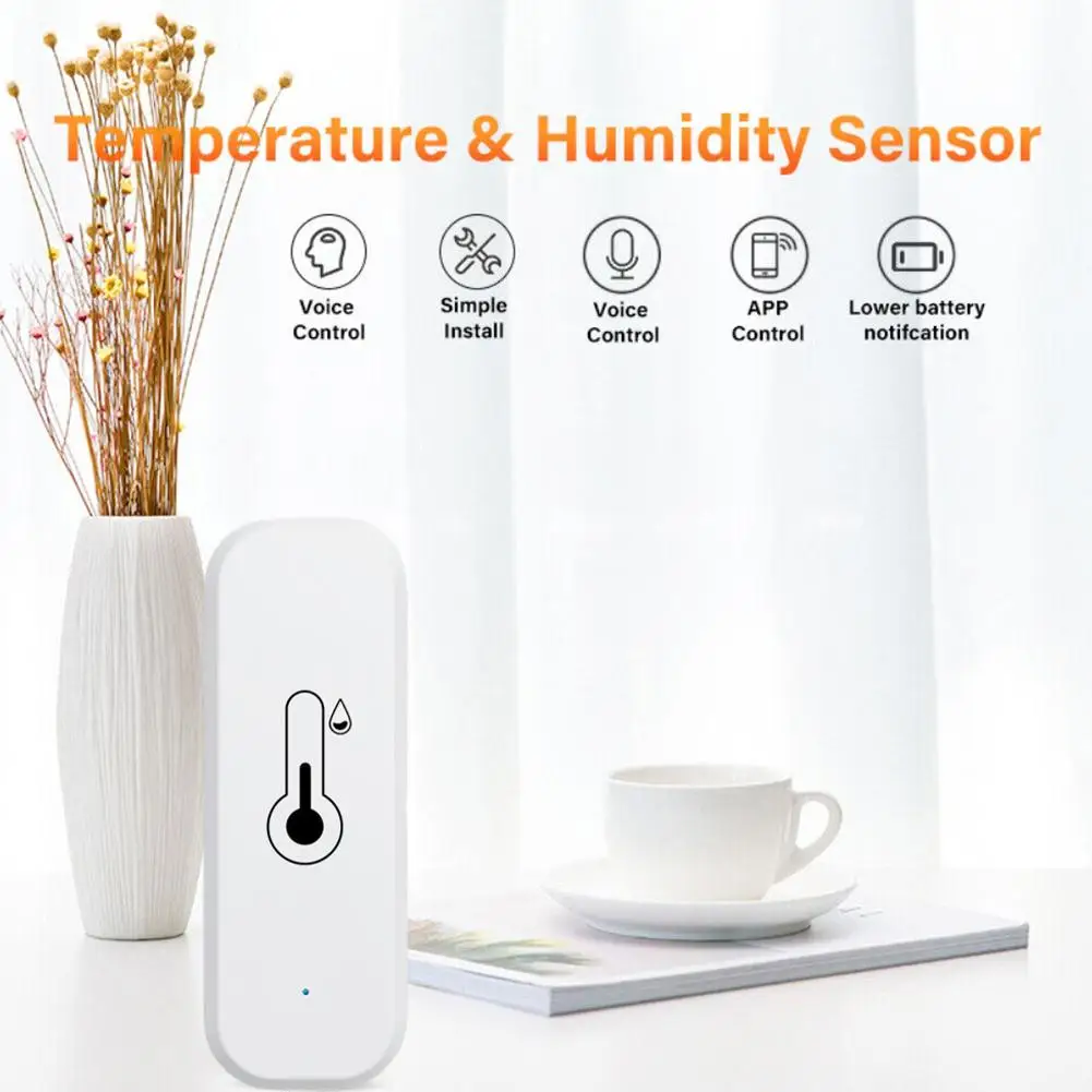 Sensor inteligente de temperatura y humedad, funciona con Tuya ZigBee/WiFi, funciona con seguridad para el hogar, funciona con batería Alexa Home K5U9