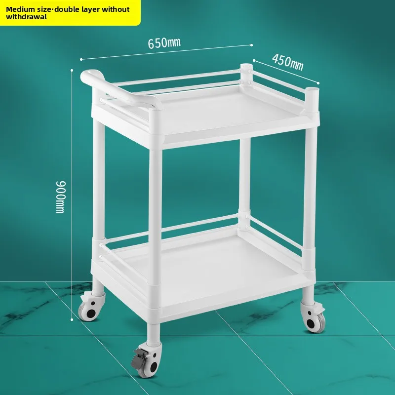3 Layer Abs Plastic Beauty Cart Rolling Trolley Gray White Salon Equipment Furniture Tool Cart for Salon
