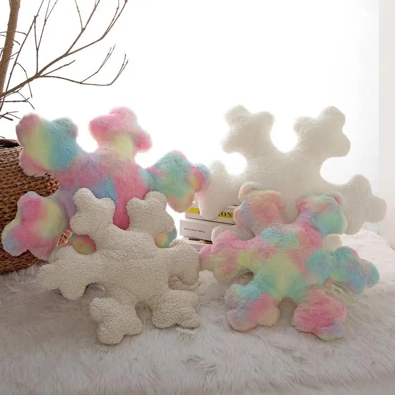 

Christmas Snowflake Pillow Filled PP Cotton White Snow Cushion Home Holiday Decoration New Year 2024 Xmas decor ﻿