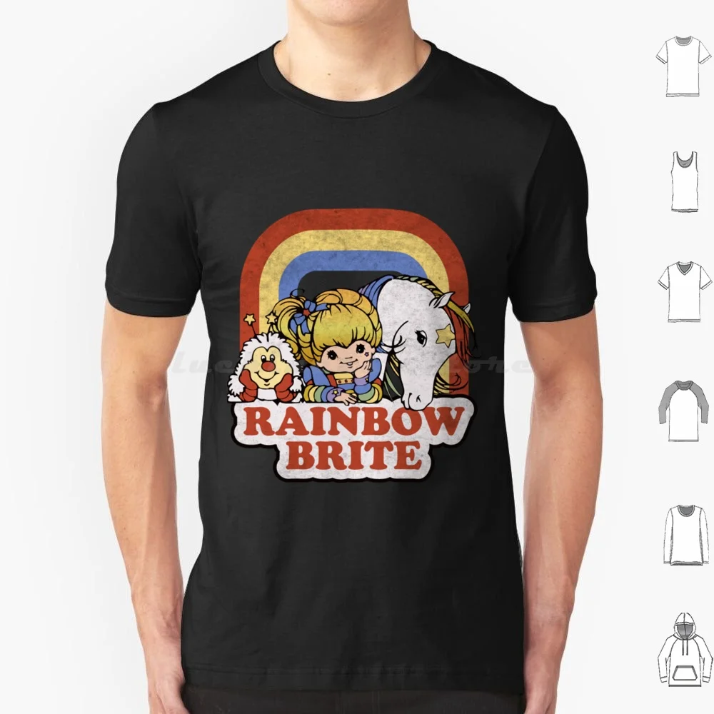 

Футболка Rainbow Brite, хлопковая футболка для мужчин и женщин, с принтом «сделай сам», Rainbow Brite, Радуга, 80-е, ретро, винтажная, с героями мультфильмов, 90-е, милая ностальгия