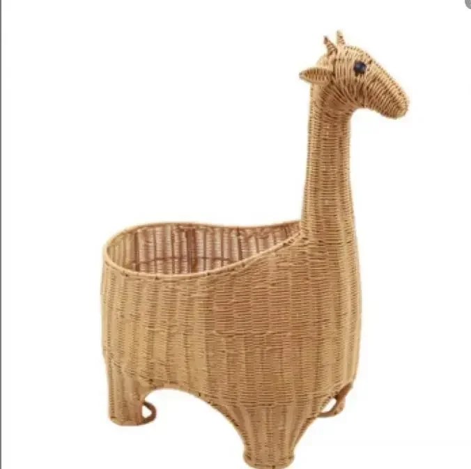 Pure Hand-woven Pppe Rattan Creative Cartoon Giraffe Storage Basket Household Snack Storage Basket