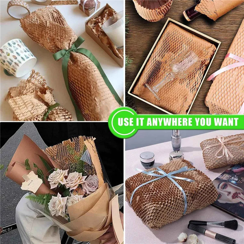 Листы упаковочной бумаги для переезда, листы упаковочной бумаги в форме сот с растягивающей способностью 1,6X для доставки, наполнитель коробки