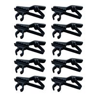 10Pcs Black Metal Mini 8mm Dia Lavalier Lapel Collar Clip Mic Microphone Holder Grip for Nady Headset