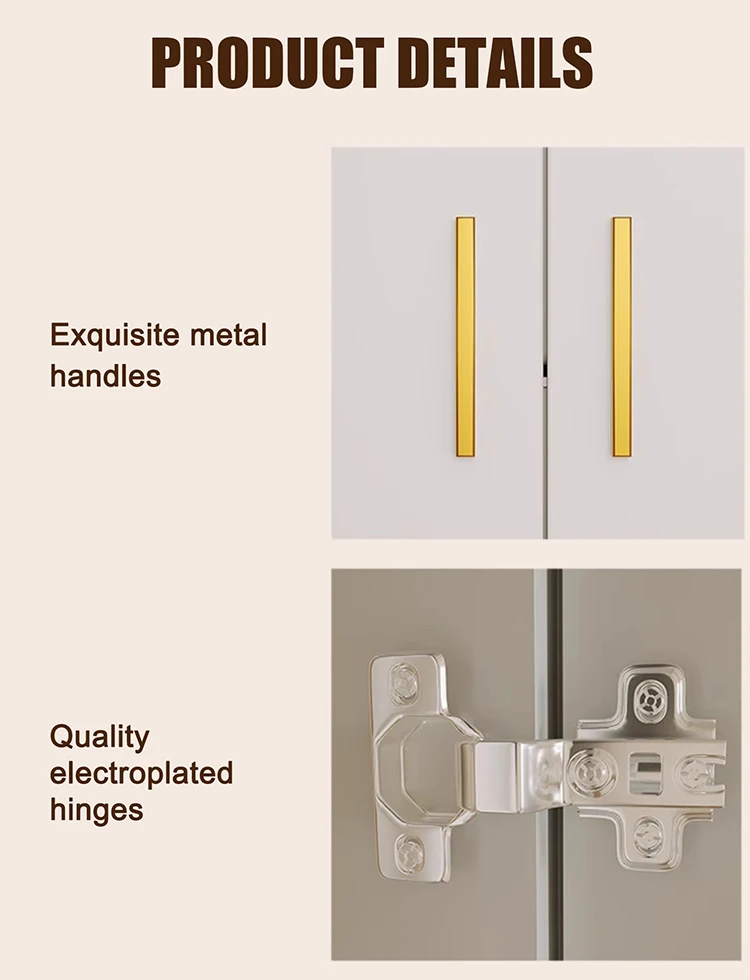 خزانة ملابس بباب مزدوج قابل للتعديل من الفولاذ الحديث مع درجين لأثاث غرفة النوم والفندق وغرفة المعيشة #5