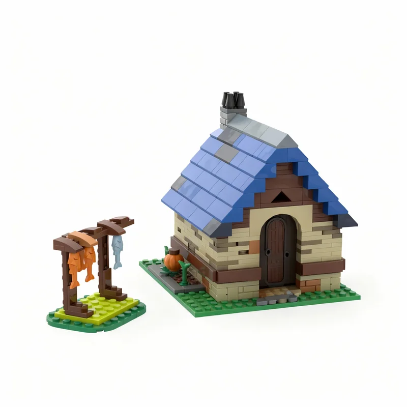 

441PCS MOC Street View Fisherman S House Model Custom Building Blocks Architecture DIY Assembly Display Gift Collectible Set Set