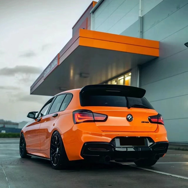 For BMW 1 Series F20  2012-2018 top wing 118i 125i modified rear Spoiler  tail wing fixed air wing top wing ABS Gloss black