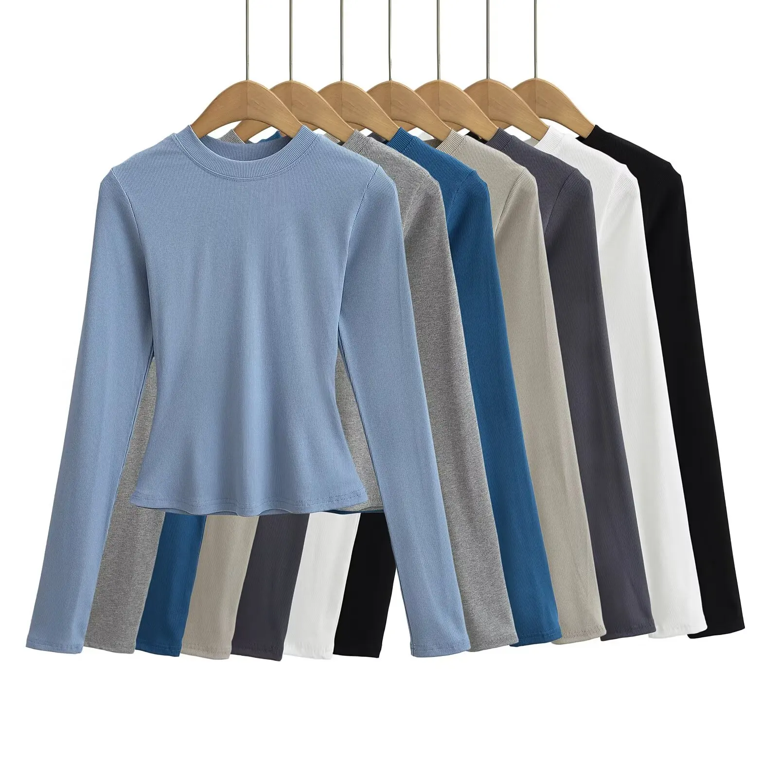 

Kardaian Sexy Spicy Girl Basic round Ne Long Sve Футболка Женская эластичная утягивающая основа irt Top Street Sle ort Le...