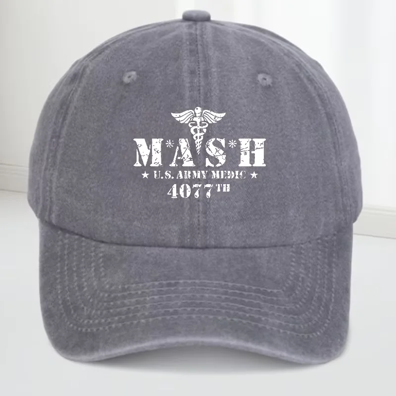 Gorra de béisbol retro, sombrero para el sol informal al aire libre, gorra de béisbol estampada de moda MASH 4077