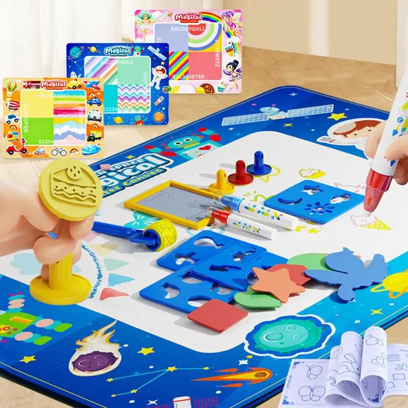 Water Painting Mat Large 100cm Doodle Water Canvas Reusable Mess Free Painting Coloring Mat For Painting Writing Water Drawing