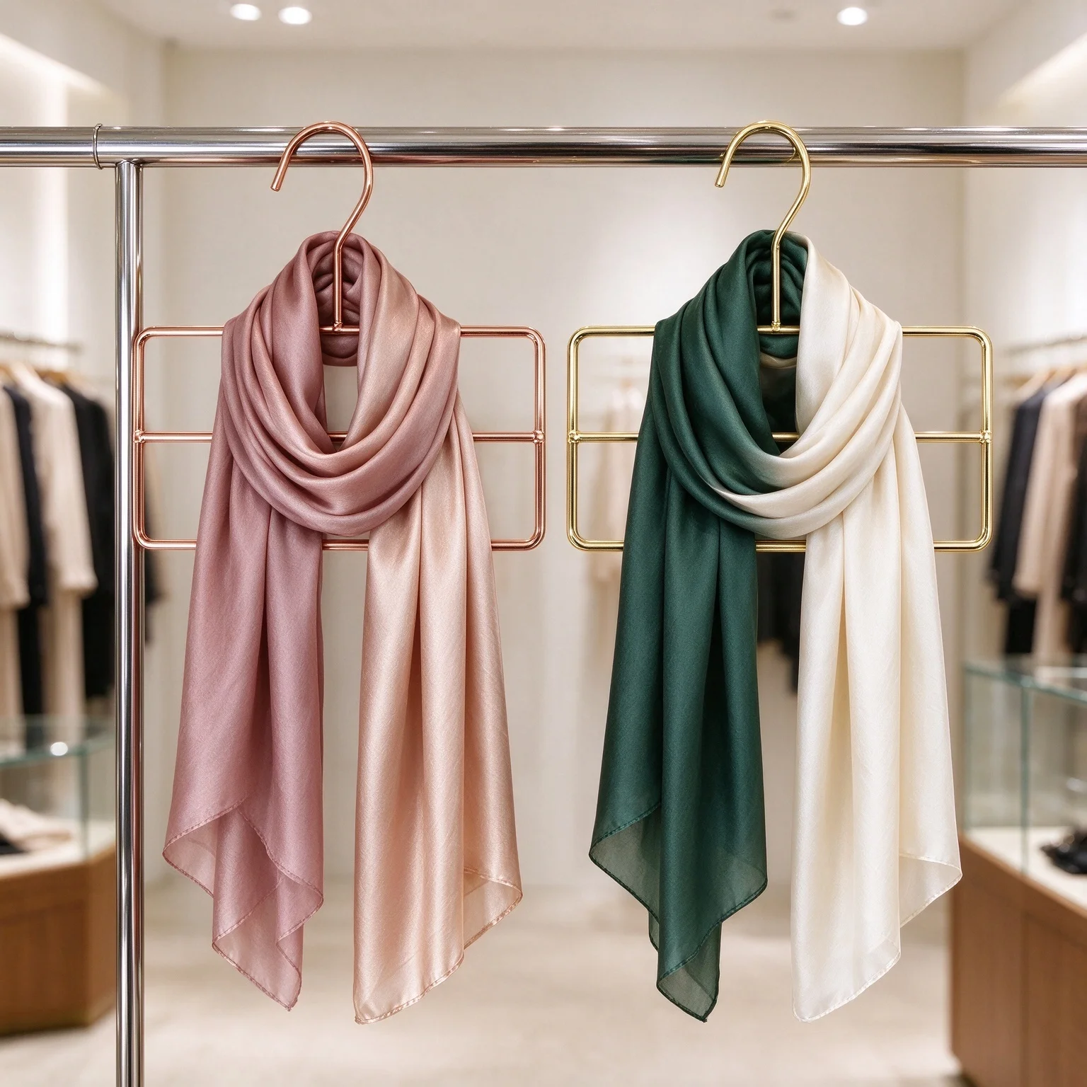 10Pcs/Lot Nordic Style Rose Gold /Gold Double-deck Iron Scarf Towel Hanger Clothes Rack Scarf Silk Scarf  Tie Bra Organizer