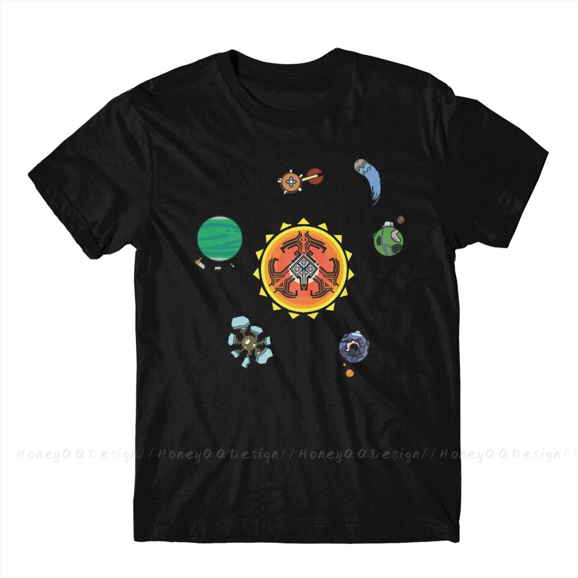 Men Solar System TShirt Hearthian Solar System Tri-blend Pure Cotton Tees Harajuku Short Sumer Sleeve Adult Shirt Gift