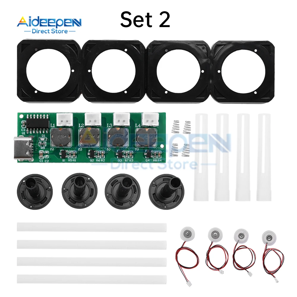 DC5V C 타입 미니 가습기 DIY 키트, 미스트 메이커 및 드라이버 회로 기판, 4 포거 분무 필름 무화기 시트 진동