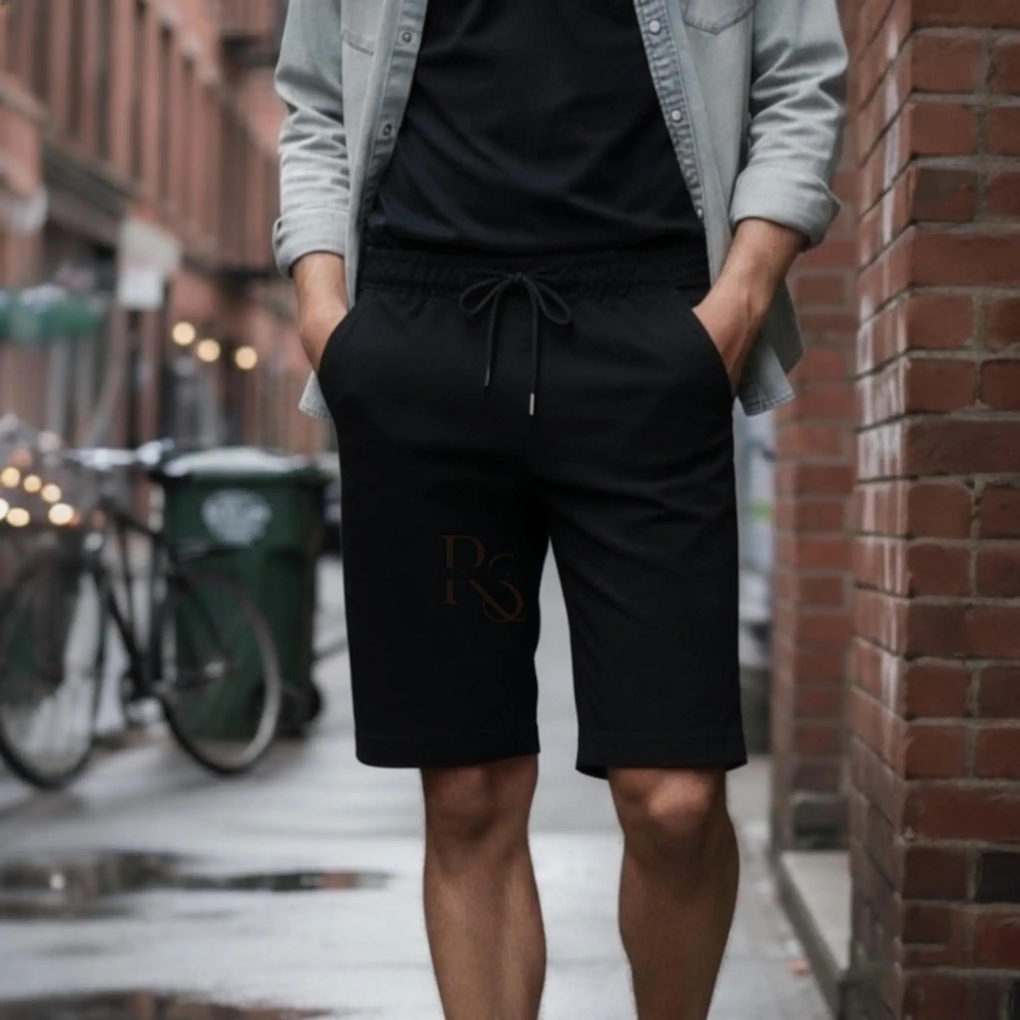 

Street Wide-leg Shorts Black Men Basics Shorts Jogging Summer Hip Hop Pants Soft Pocket Joggingwear Unisex Fashion Clothing