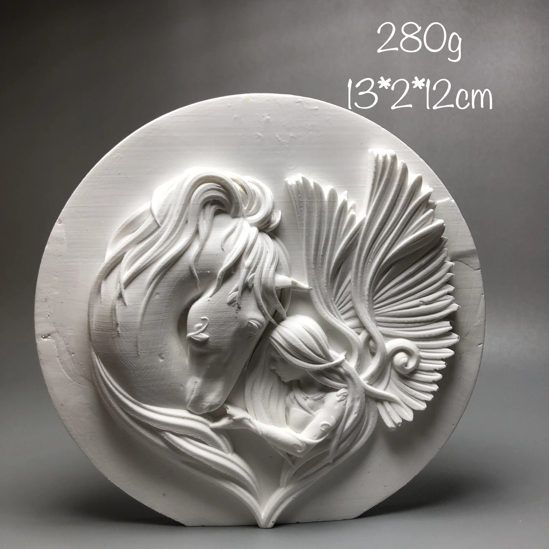 Figuras de estatua de yeso de arte de Ángel y Pegaso, mini escultura creativa, decoración de mesa