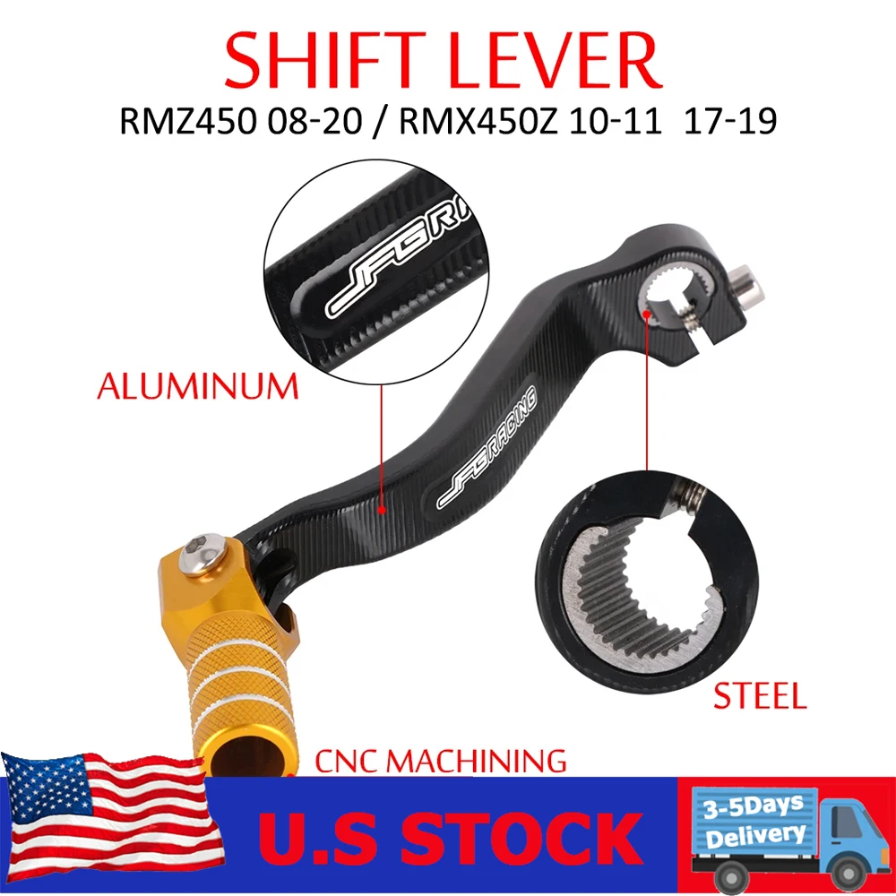 

Motorcycles Shifter Shift Pedal Lever Foldable Tips CNC Aluminum For Suzuki RMZ450 2008-2020 RMX450Z 2010-2011 2017-2019