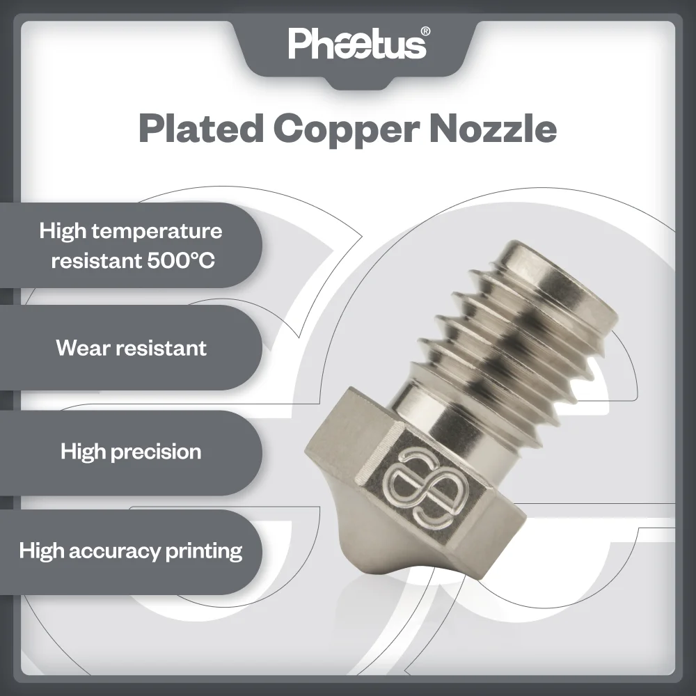

Phaetus Plated Copper E3D V6 Nozzle 3D Printer Parts For 1.75MM Filament Hotend Extruder BMO BMS Dragonfly Dragon TaiChi Rapido