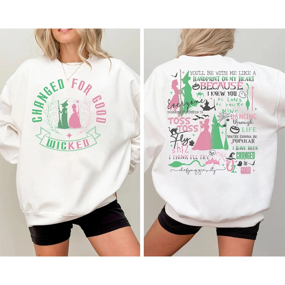 تم تغيير لـ Good Sweatshirt Wicked Defy Gravity بأكمام طويلة ورقبة مستديرة ملابس معالج المدرسة Y2K ملابس خروج يومية غير رسمية #4