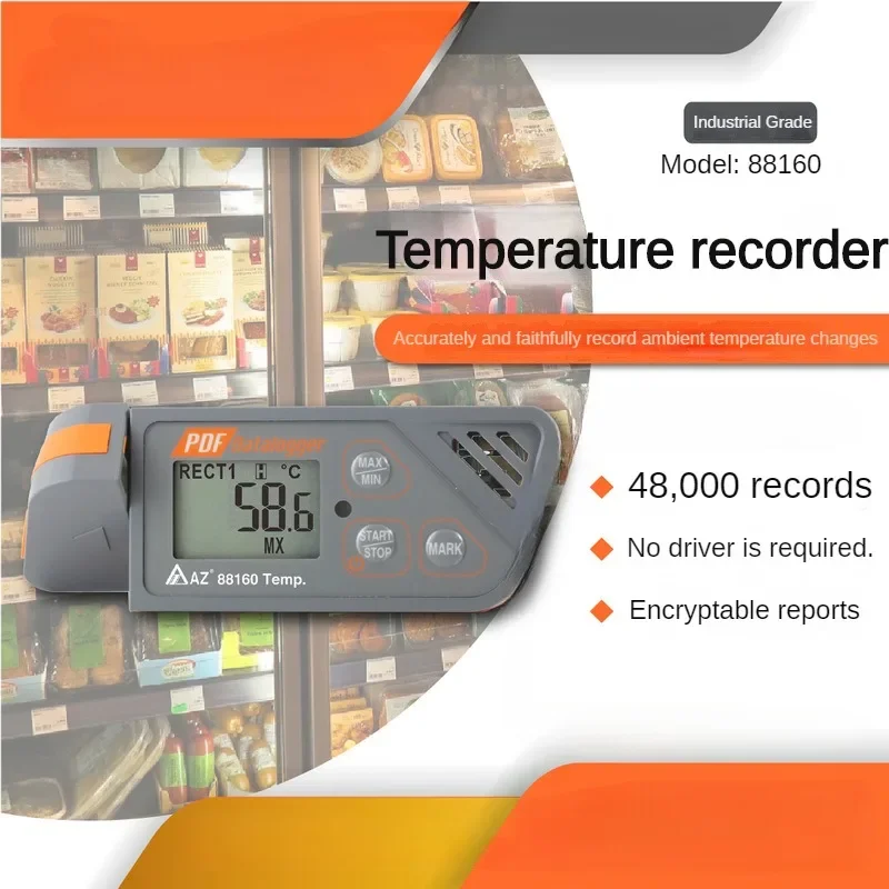 Temperature Recorder AZ88160 USB Warehouse Cold Chain Transportation Temperature Recorder Storage Instrument Waterproof