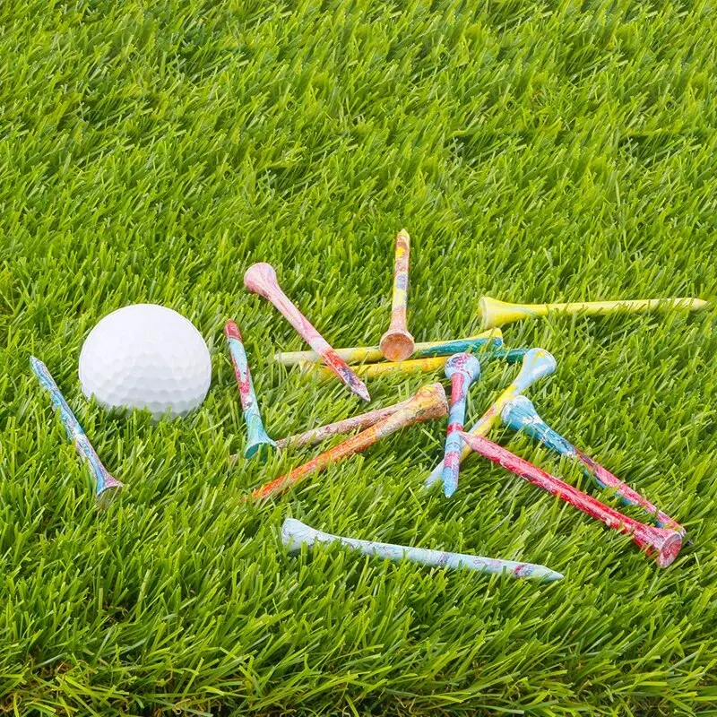 New Golf Nail Dazzling Color Wood Tee Ball Nail Holder 70mm 83mm Golf Nail Camouflage Tee Ball Holder Golf Accessories Supplies