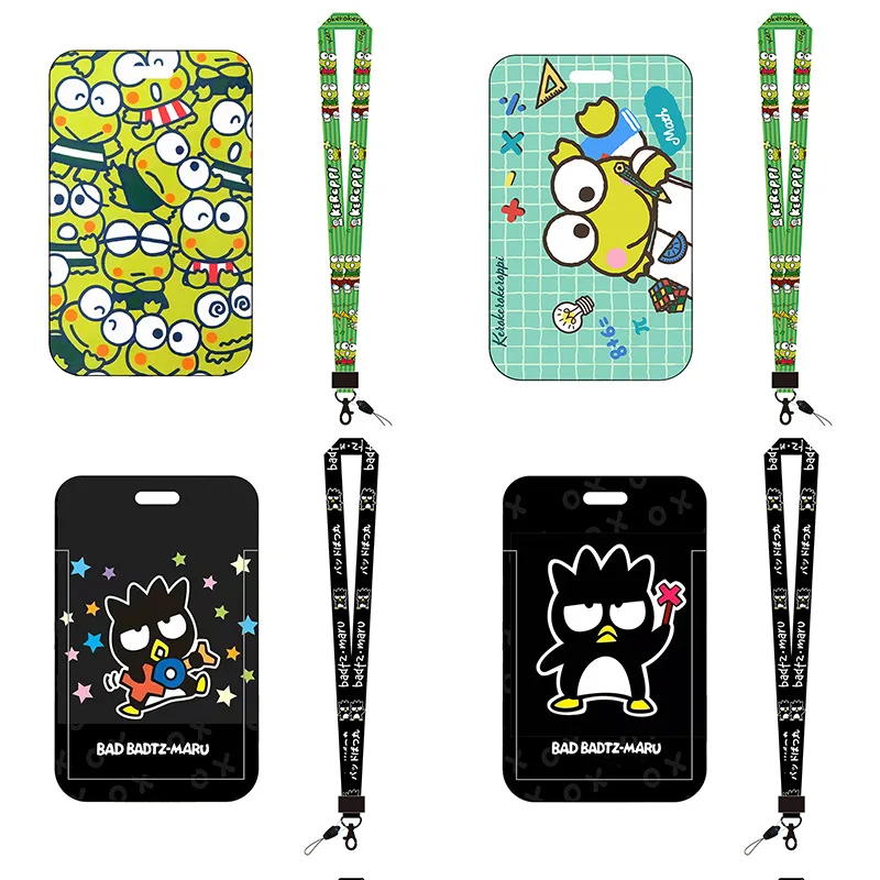 

Sanrio Cartoon Anime Keroppi Badbadtz-Maru Lanyard Card Holder Keychain Webbing Mobile Phone Lanyard Pendant Detachable Card