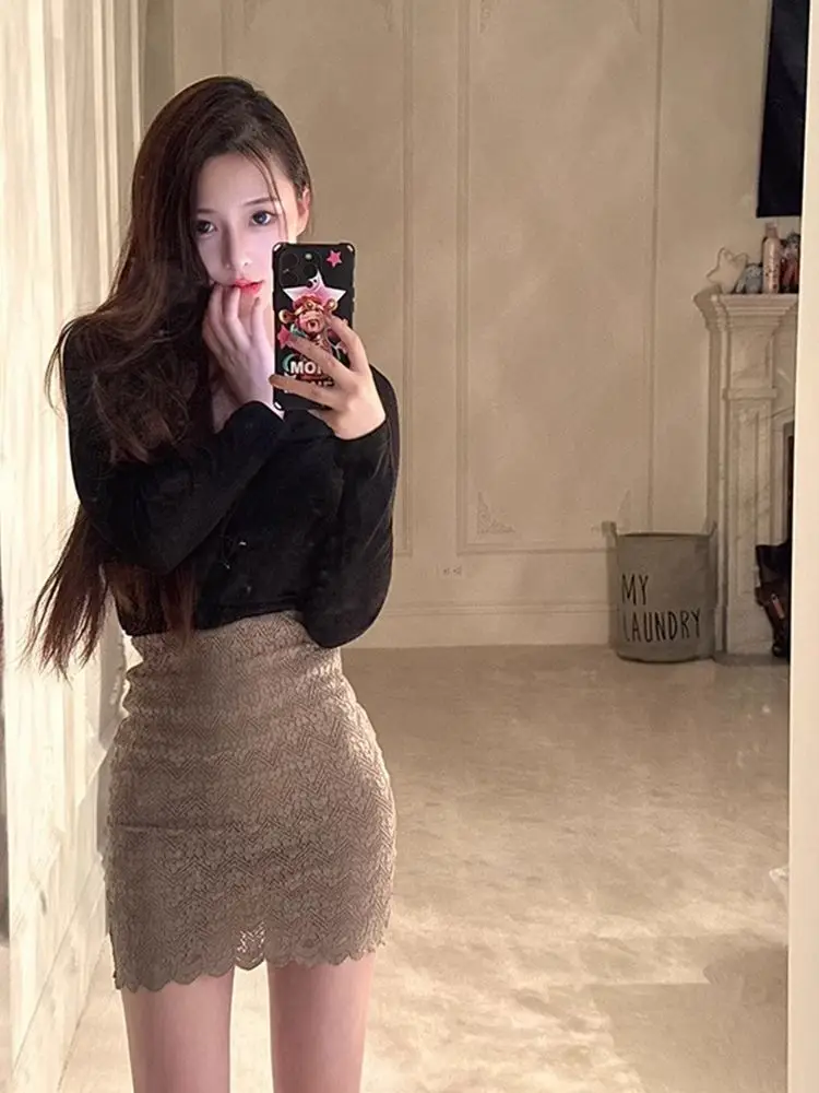 

Coquette Skirts For Women Mini Woman Skirt Sexy Short Lace Streetwear A Line Offer Aesthetic Hot New In Y2k Vintage Cheap Casual