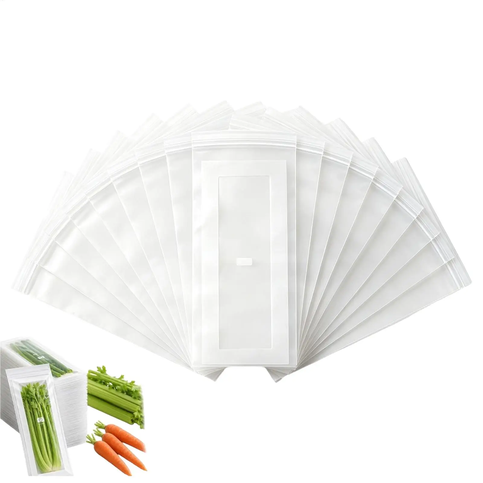 15Pcs Space Saving Reusable Storage Bags, Leakproof Zipper Freezer Bags, Food Saver Set for Sandwich, Fruit & Vegetable