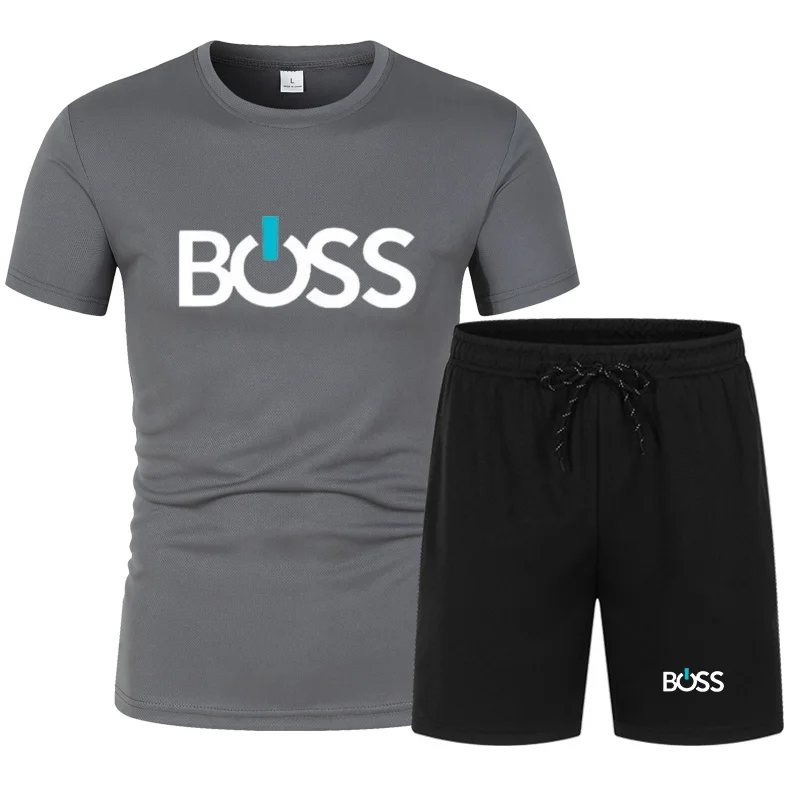 

2026 Summer Fashion Trendy Casual Sports Two Piece Set Youth Men's Short sleeved T-shirt+Shorts Set ﻿