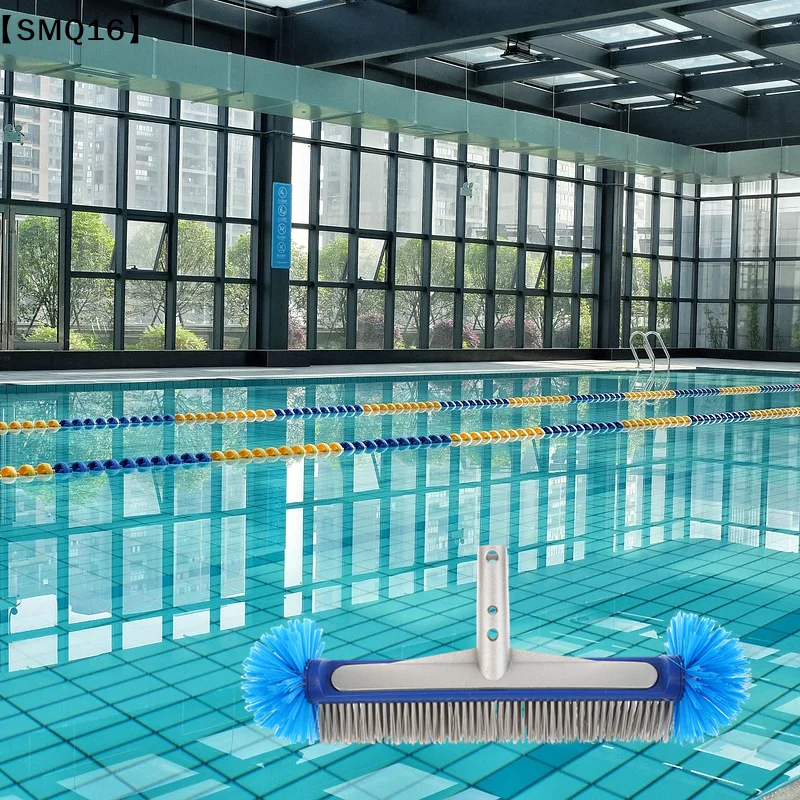 Aluminum Handle Swimming Pool Brush Head With Corner Cleaning Brush Semi-spherical Bristles Pool Tile Scrubber Brush【SMQ】