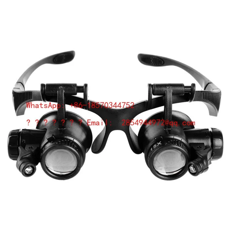 L   Head-mounted Magnifying Glass Glasses Type High Power High Definition Maintenance with Lamp Watch Special Tool Headband 1000