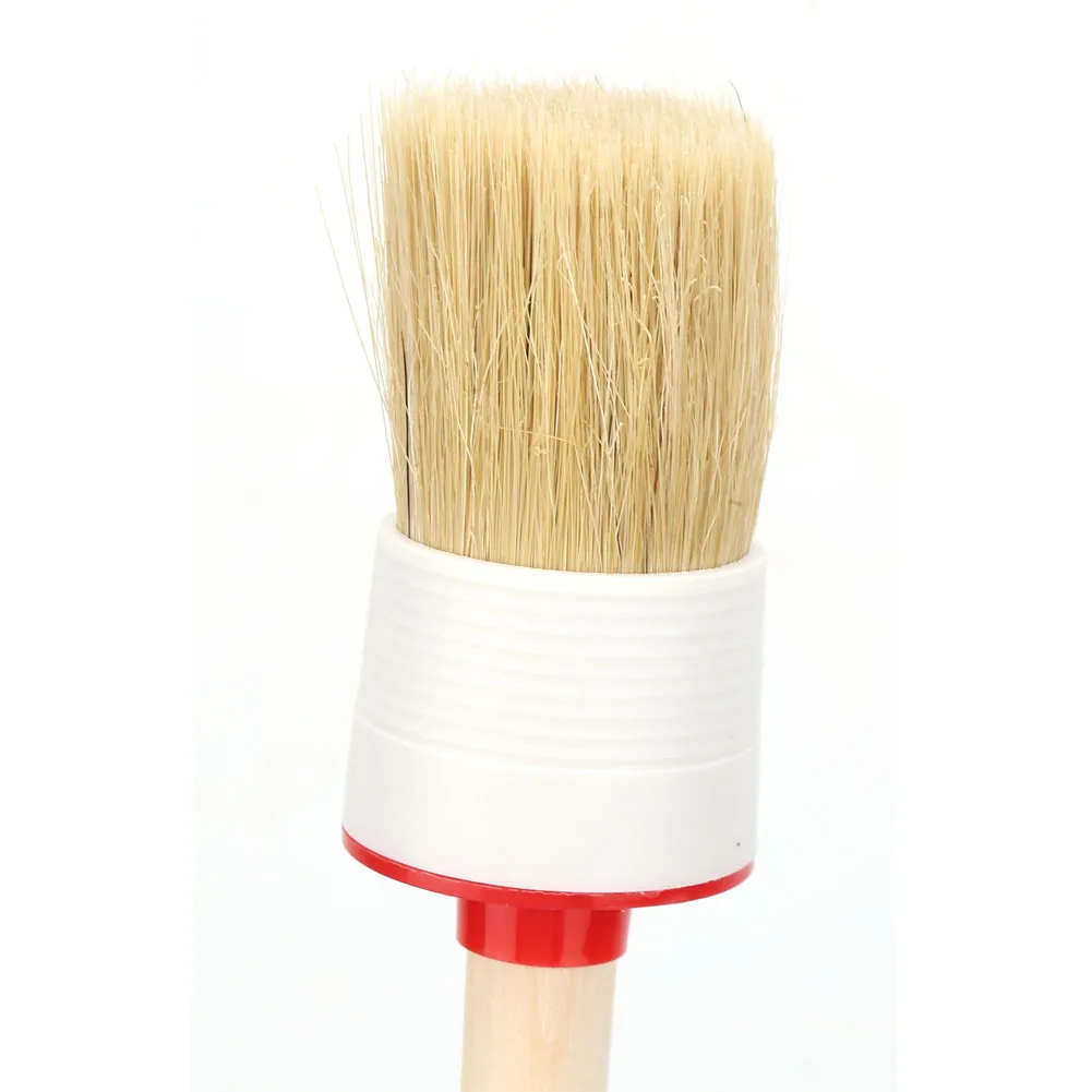 ZK20 6-teiliges Auto-Detaillierungspinsel-Set mit Holzgriff, runde Wachspinsel für Ölgemälde