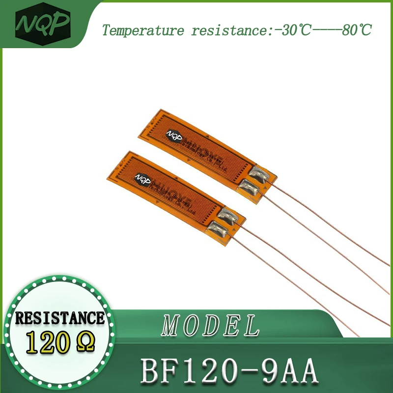 Strain Gauge BF120-9AA, high precision, resistive type, resistance value of 120 ohms, used in load cells.