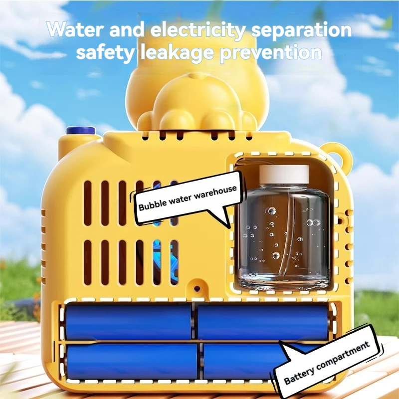 Przenośna kamera bąbelkowa dla dzieci Cute Cartoon Dog Automatyczne maszyny do baniek mydlanych z diodami LED Zabawki na zewnątrz dla dzieci Prezenty urodzinowe