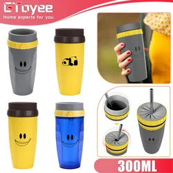 Portable Coffee Straw Cup French Capless Twist Cup Creative Plastic Insulation Cup Double-layer Cold Drink Coffee Juice Tea Cups