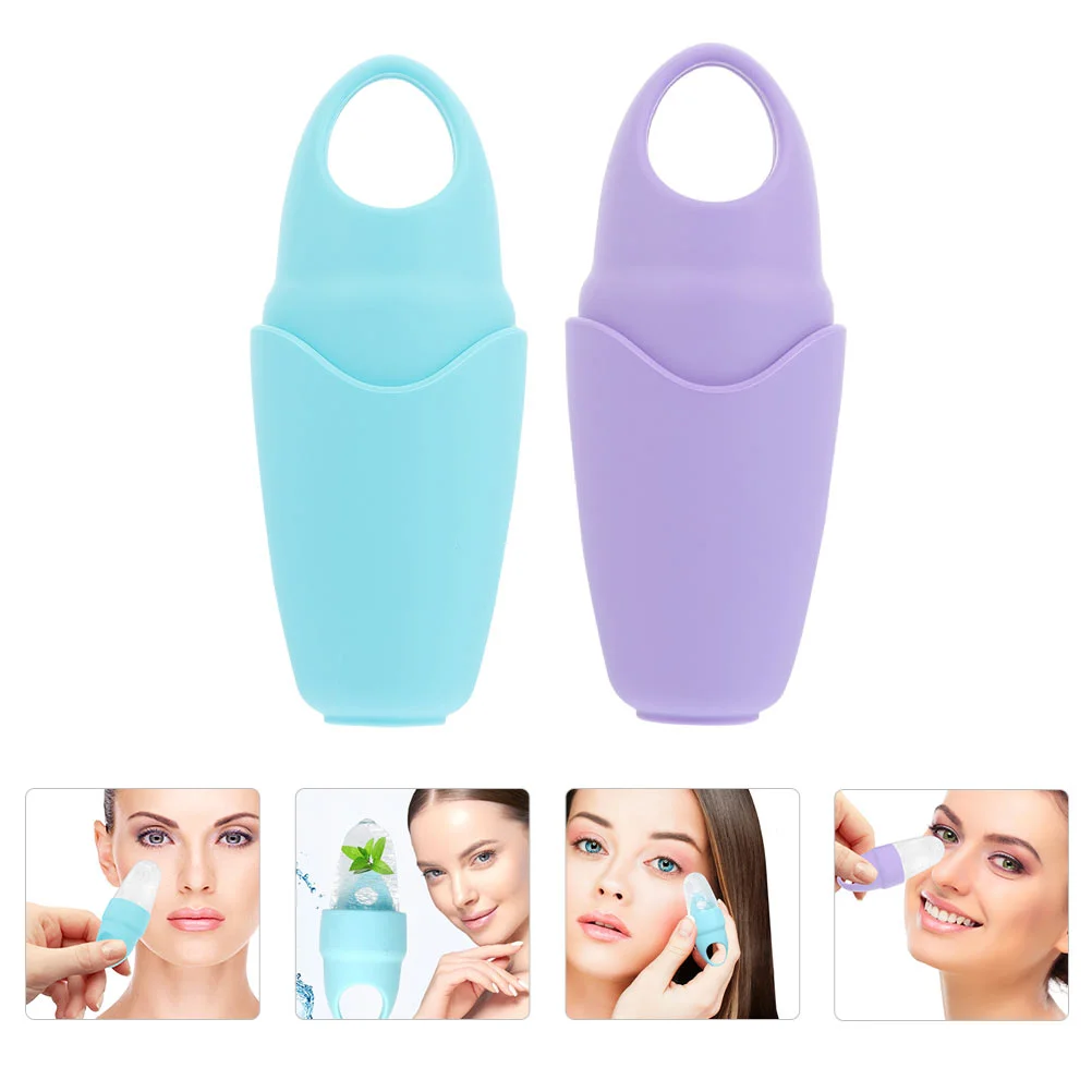 2 Pcs Nursing Ice Tray Facial Care Roller Gel Bag Massage Skin Mold Household Face Silicone Rolling Massager