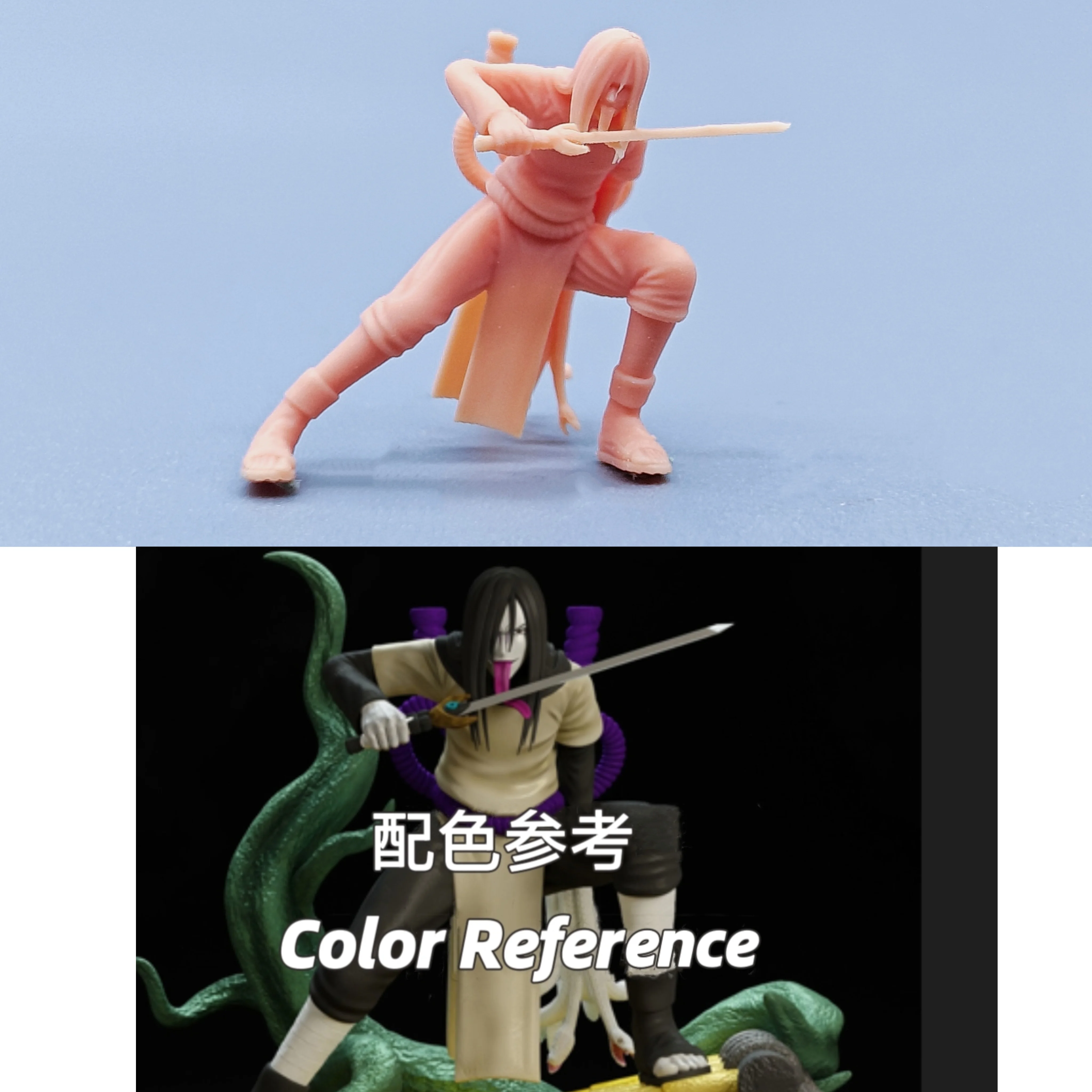 Maßstab 1:64 Figuren Modell Harz Hokage Orochimaru ungefärbte Miniaturen Diorama handbemalt C602