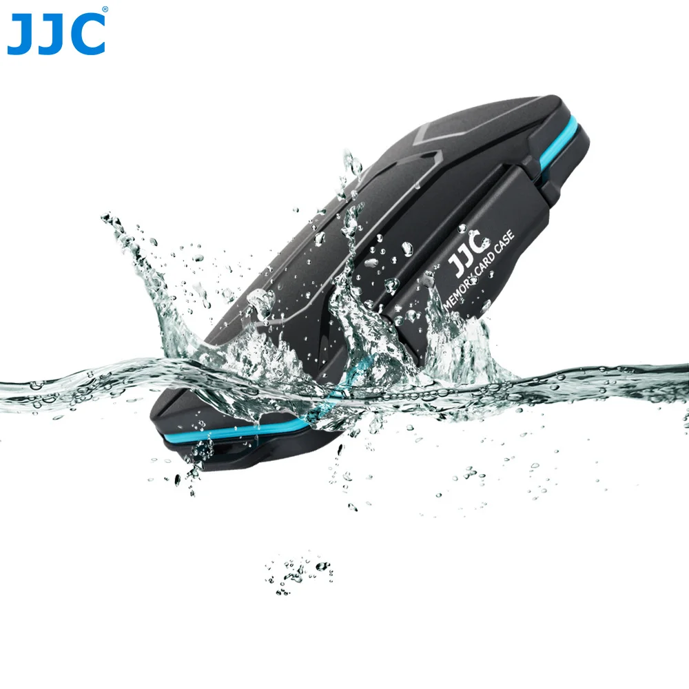 JJC TF MicroSD Card Case with Card Reader&Sim Card Pin Waterproof Memory Card Holder for SD/ Micro SD/ Micro SIM/ Nano SIM Cards