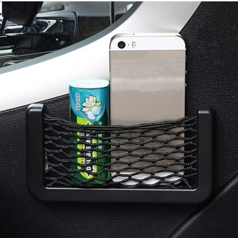 Car Organizer Mesh Storage Bag Net Pocket Mobile Phone Holder Auto Accessories Multi Function Car Storage Net Pocket Standard