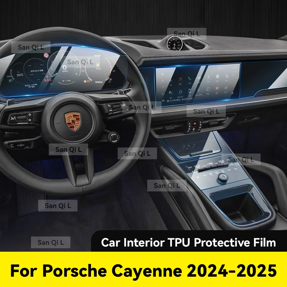 

Interior TPU For PORSCHE Cayenne 2024 2025 Protective Film Cover Anti-Scratch Gearbox Panel Navigation Screen Automotive