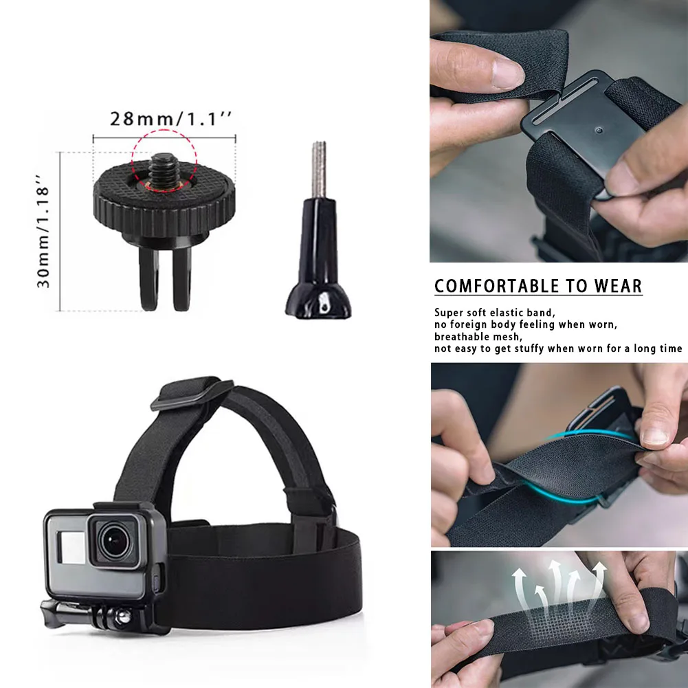 Correa de cabeza para GoPro Hero, correa de montaje en el pecho, Kit de arnés para Insta360 Yi Fusion DJI Osmo, accesorios para Cámara de Acción