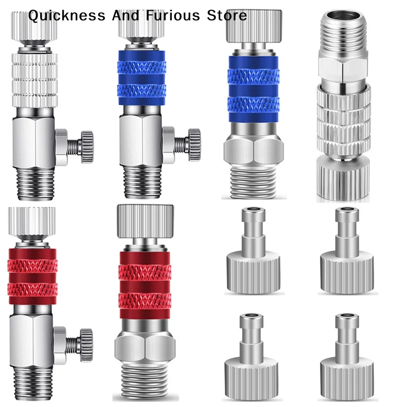【T】1 Set 1/8 Inch BSP Male And Female Connections Adapter Air Brush Parts Airbrush Quick Disconnect Coupler Release Fitting Plug
