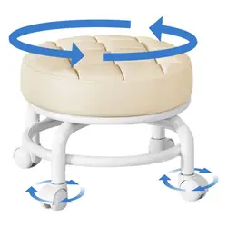Pulley Low Stool Universal Wheel Small Stool Seat with Wheels children Multi-functional Shoe Changing Stool round Stool
