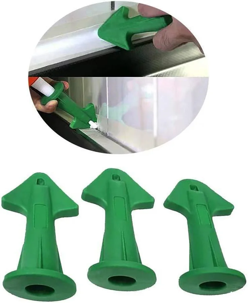 3Pcs Caulk Nozzle Applicator Silicone Caulking Tools Sealant Finishing Grout Kit Scraper Floor Cleaning Tile Dirt Spatula