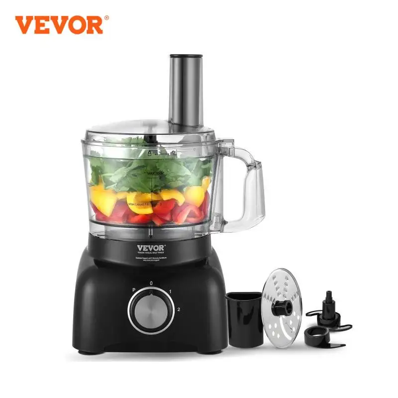 VEVOR Food Processor 7-Cup Vegetable Chopper for Chopping Slicing 350 Watts Stainless Steel Blade Professional Electric Food