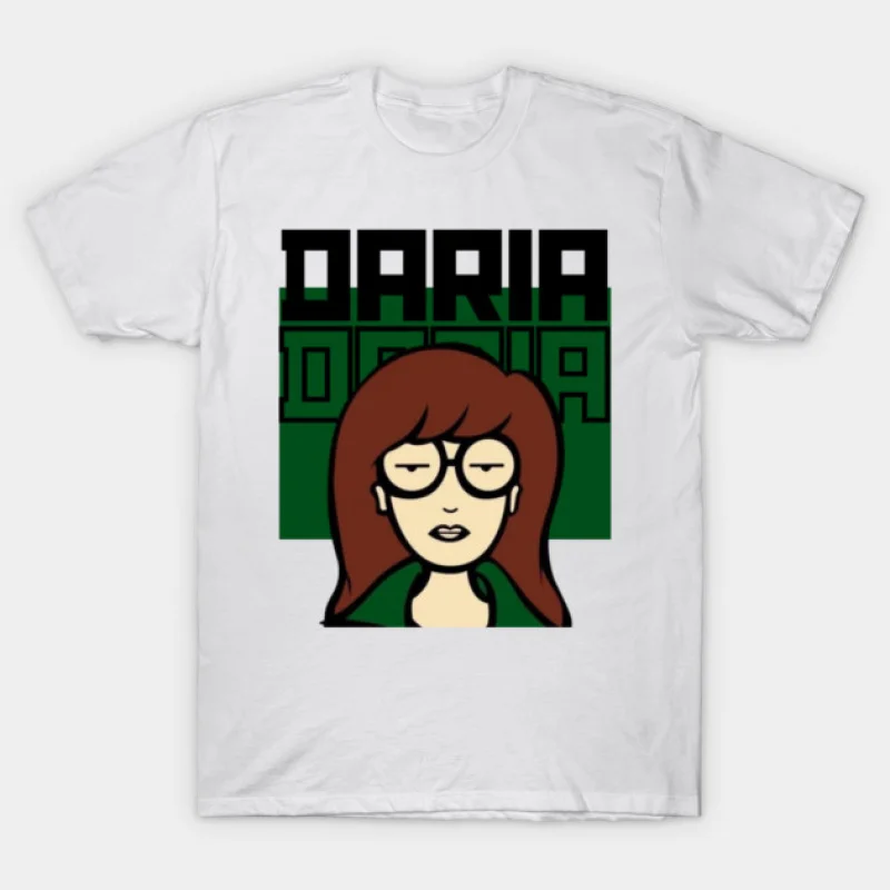 

0331 Retro Sick sad world Daria tv show Gift t shirt 90s Nostalgia cartoon MTV Graphic Clothes 100% cotton Y2K clothing