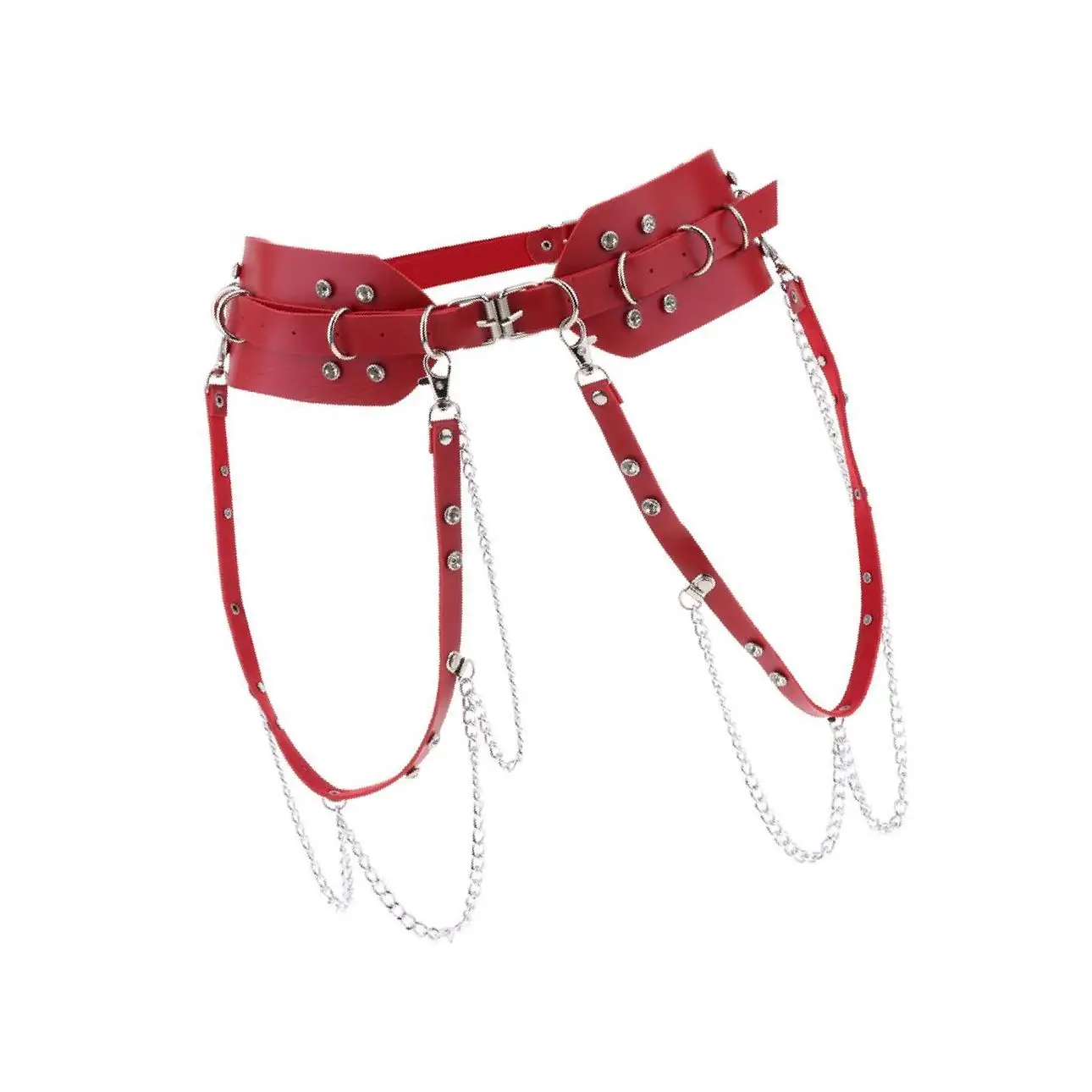 Scratch-proof Adjustable Punk Waist Belt For Dress Shirts Jeans Cosplay Costume Fine Stitching