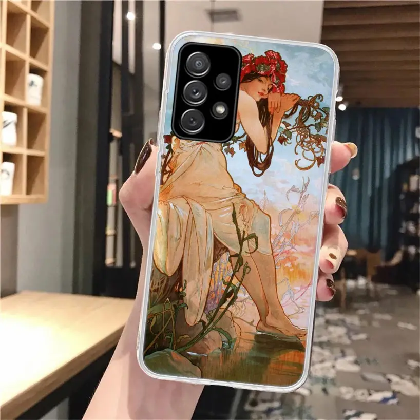 Alfons Mucha Primavera Cassa Del Telefono Morbida Per Samsung Galaxy A51 A50 A71 A70 A10 A20E A30 A40 A41 A31 A21S A11 A6 A7 A8 A9 Più 201