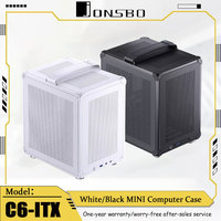 JONSBO C6 ITX Black Mini Chassis Four Side MESH Board 3 Fan Position ATX Power Supply 170mm Radiator Computer Chassis White