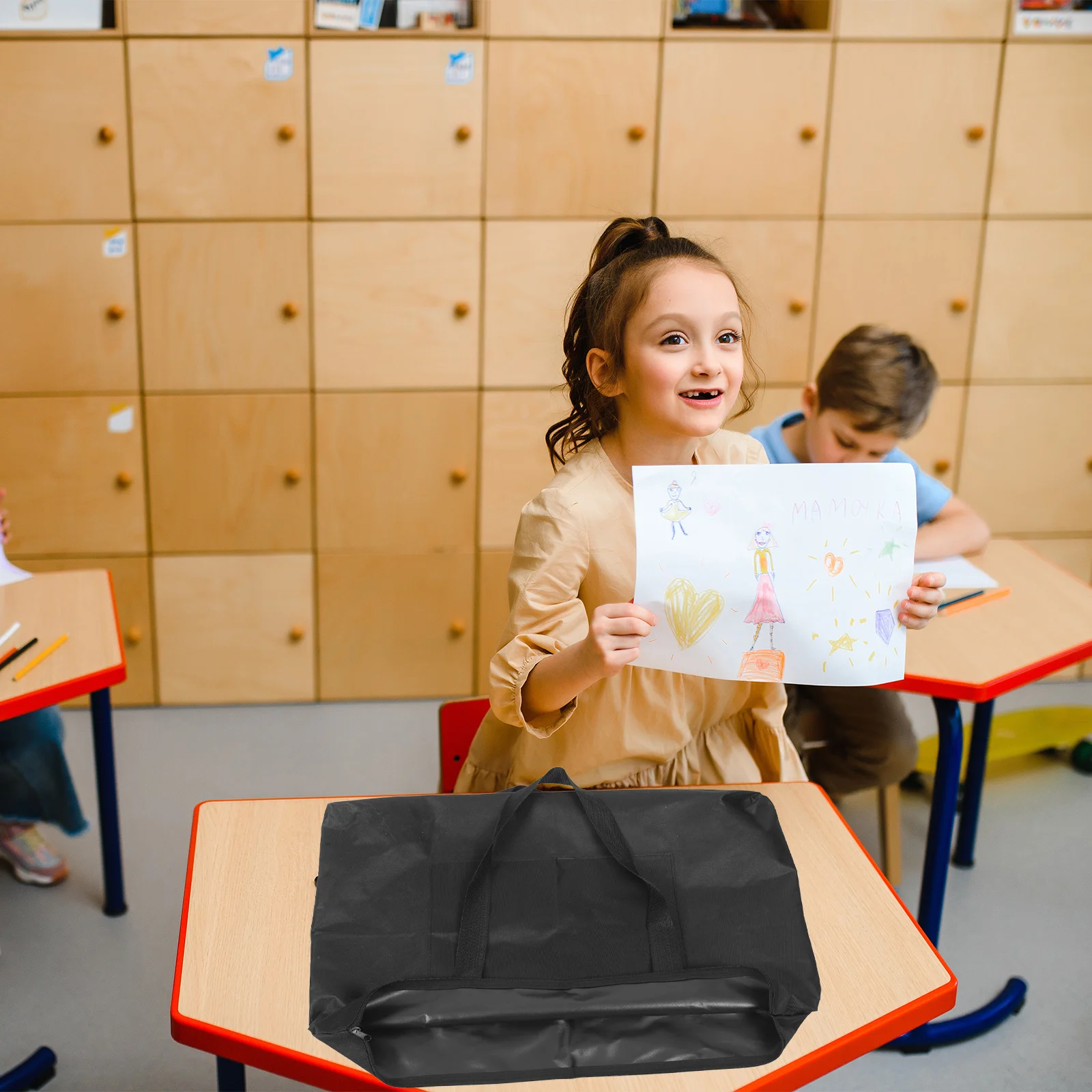 

Art Portfolio Bag Large Capacity Wear-Resistant Handheld Organizer for Drawing Board Canvas Documents Poster Storage Portable