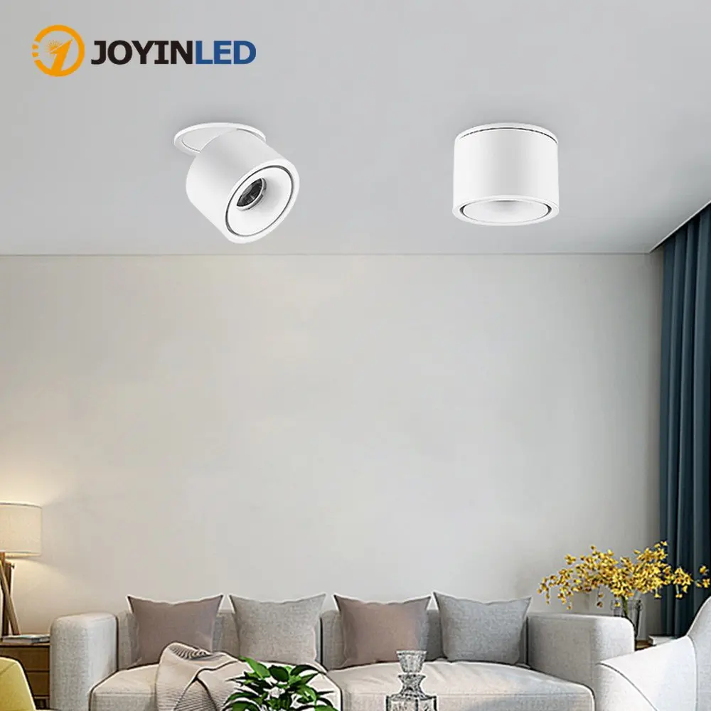 

LED Folding Spotlight Ceiling Downlight Spotlight Nordic Living Room Background Wall Embedded 360-degree Rotating LED Spotlight